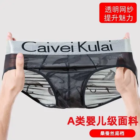 冰丝网纱男士内裤男三角裤性感透气无侧缝2025新款夏季短裤νckν商品大图