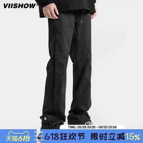 VIISHOW美式工装休闲裤男直筒宽松潮牌长裤子春季阔腿工装裤男款商品大图