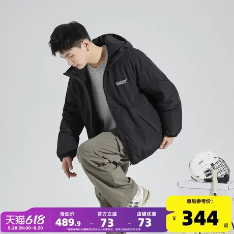 唐狮2024冬季新款男前胸后背立体硅胶印花羽绒服冲锋少年厚外套潮商品大图