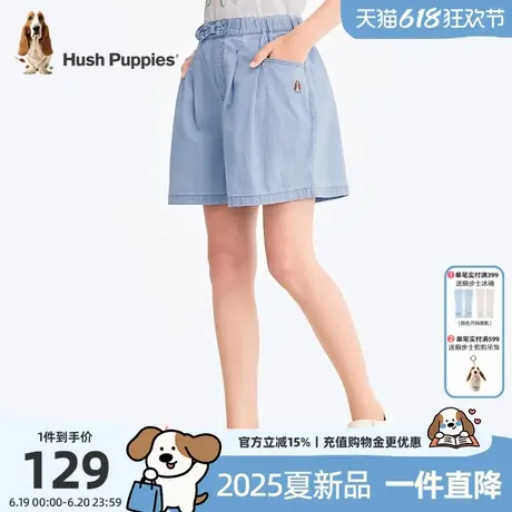 暇步士童装女童牛仔裤2025夏季新款中大童舒适休闲裤儿童宽松短裤商品大图
