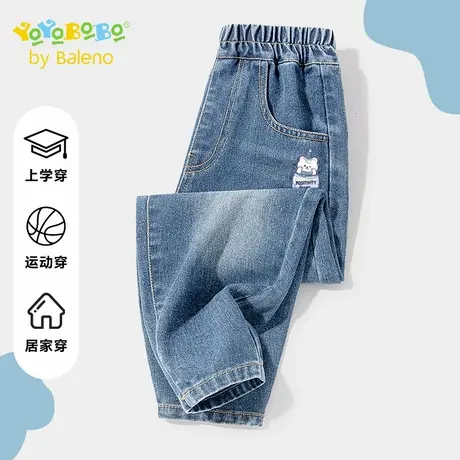 班尼路童装YBB系列男童裤子2025新款秋季儿童休闲百搭牛仔裤长裤图片