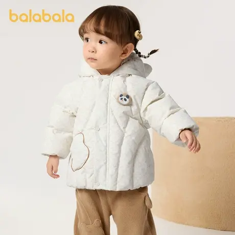 巴拉巴拉婴儿羽绒服男童冬季女童短款外套花朵造型2025新款甜美萌商品大图