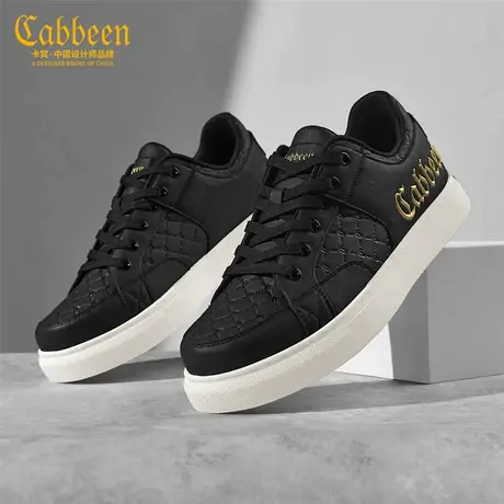 Cabbeen/卡宾男士2025秋季新款百搭黑武士休闲潮流运动板鞋厚底商品大图