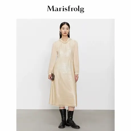【精简美学】Marisfrolg玛丝菲尔冬季新款立体镂空重工提花连衣裙图片