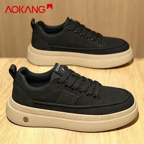 奥康男鞋2026新款冬季厚底增高休闲百搭板鞋男士户外通勤运动潮鞋图片