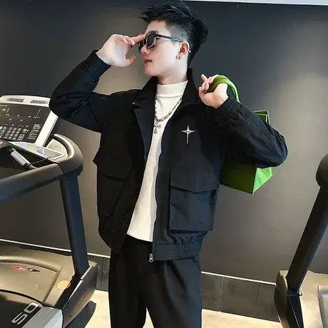 重磅高街痞帅立领工装夹克星芒春秋款冲锋衣高级感休闲机车服外套图片