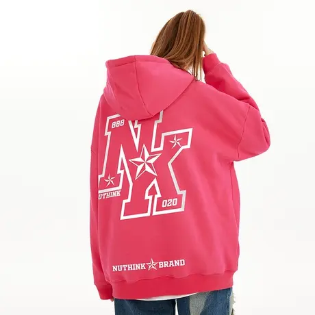 Nuthink美式大码卫衣春季潮牌男潮国潮加肥加大宽松潮流外套帽衫商品大图
