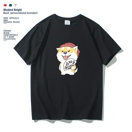 韩版潮牌卡通宽松t恤男短袖夏季纯棉男女情侣学生半袖上衣体恤衫商品大图