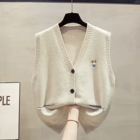 v领针织开衫马甲背心女2025春秋新款宽松外穿马夹叠穿毛衣坎肩潮商品大图