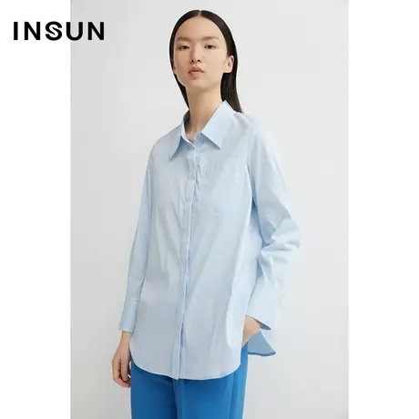INSUN恩裳夏季棉质轻薄衬衫图片