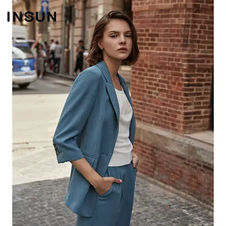 恩裳夏季七分袖收腰薄款西装外套感图片