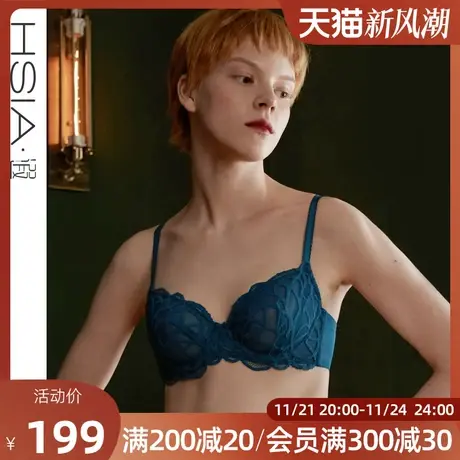 HSIA遐内衣女薄款微聚拢防下垂胸罩大容量大码胖mm大胸显小文胸商品大图