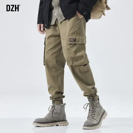 男士美式工装裤马丁靴裤子搭配男卡其色裤子男款休闲裤春季束脚裤商品大图