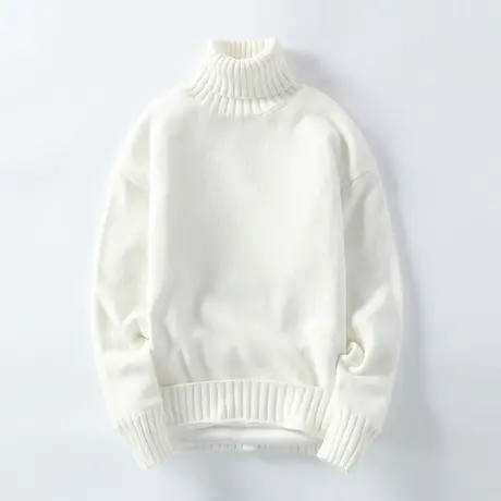 男高领毛衣秋冬季潮流宽松加绒加厚款内搭保暖衣服长领打底衫外套商品大图