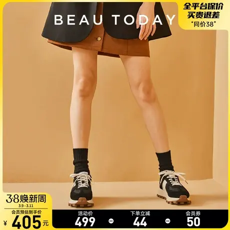 BeauToday单鞋女运动休闲鞋BT女鞋2024新款老爹鞋厚底板鞋阿甘鞋图片