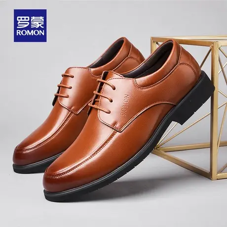 罗蒙男士真皮皮鞋2023春季新款商务牛皮鞋中青年休闲防滑低帮鞋男商品大图