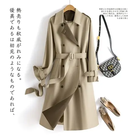 时尚气质长款风衣外套2023年春季新款女士大牌宽松显瘦通勤上衣商品大图