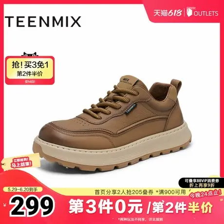 天美意2025春新款商场同款舒适通勤英伦百搭男工装鞋3US01AM5商品大图