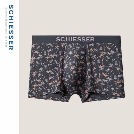 SCHIESSER舒雅男士50S莫代尔柔软亲肤透气印花中腰平角内裤22605T商品大图