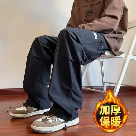 唐狮24秋冬新款男休闲长裤宽松直筒工装裤子简约潮流阔腿裤BDF图片