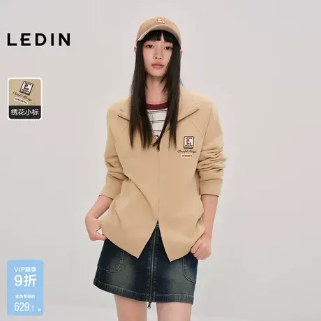 【商场同款】乐町小高领针织开衫秋季新款宽松毛衣外套C2EDF3524图片
