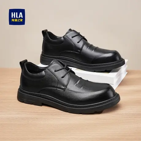 HLA/海澜之家男鞋新款秋季时尚复古商务系带皮鞋耐磨百搭休闲通勤商品大图