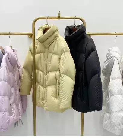 享永子【鹅鹅鹅】90%白鹅绒立领中长款羽绒服简约时尚保暖外套女图片