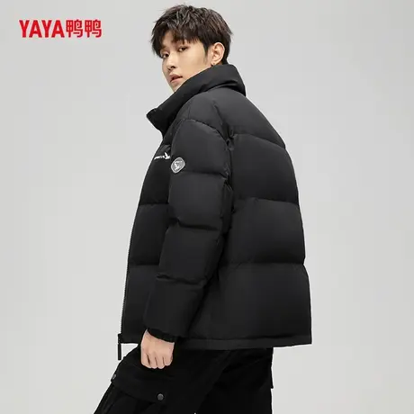 YAYA鸭鸭新款男装羽绒服2025秋冬90鸭绒百搭短款加厚立领保暖外套商品大图