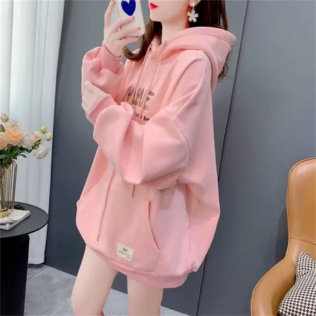 卫衣女秋冬韩版新款宽松bf慵懒风加绒加厚ins潮百搭连帽大版外套商品大图