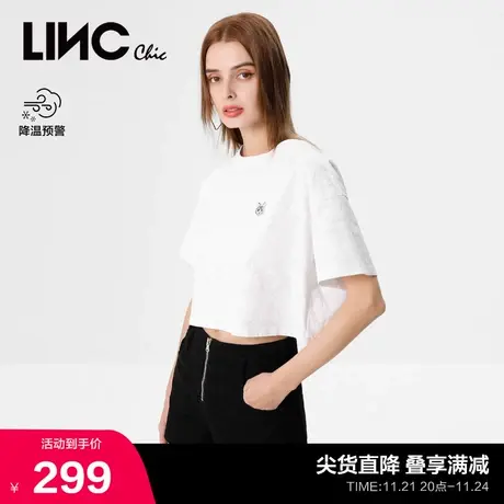 LINCCHIC金羽杰短裤女碳黑色拉链设计洗水牛仔短裤S222DS609商品大图
