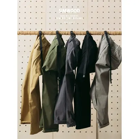 Simwood简木男装秋季新款微弹工装宽松休闲裤男士微锥九分裤商品大图