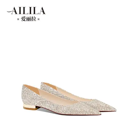 爱丽拉婚鞋女2024新款春季秀禾主婚纱两穿平底舒适胖脚宽肥新娘鞋商品大图