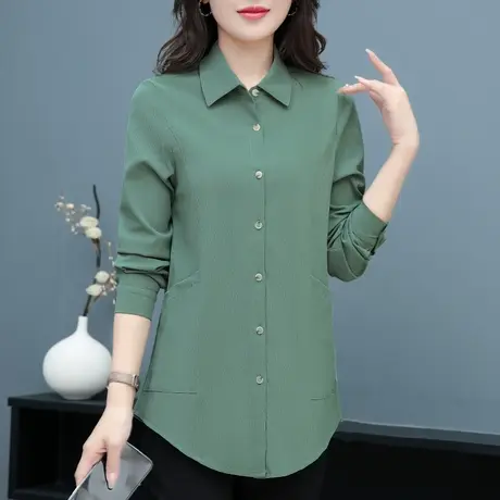 恋上17号长袖衬衫女2023年新款春秋薄款时尚洋气女士衬衣中年妈妈图片