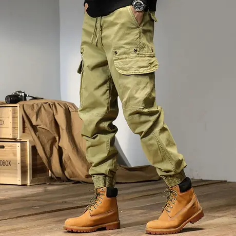 2022冬季新款时尚潮男工装休闲裤个性拼接设计感十足潮流百搭束脚商品大图