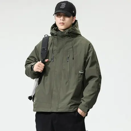 冬季男士保暖棉衣秋冬款户外防风防水加绒连帽冲锋衣外套男装夹克商品大图