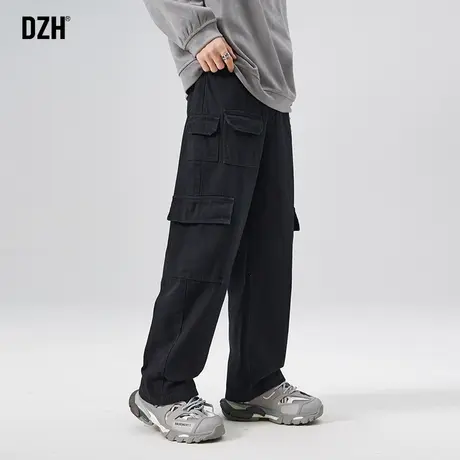 男士纯棉工装裤男直筒宽松休闲裤子2023新款垂感直筒裤百搭伐木裤商品大图
