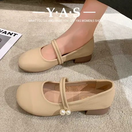 小众韩版玛丽珍鞋2024年春秋新款浅口平底晚晚风仙女配裙子单鞋女图片