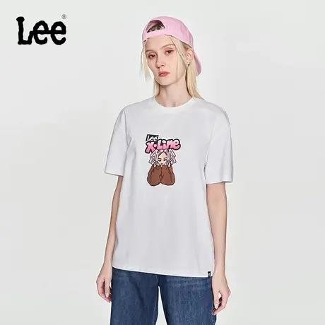 Lee24早春新品舒适版型logo印花男友风休闲女短袖T恤潮流LWT00825图片