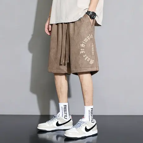 唐狮潮牌休闲短裤男宽松透气薄款黑色夏季男士运动卫裤韩版潮流图片