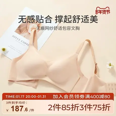 芬怡无钢圈超薄款内衣女舒适无痕百搭简约大胸显小聚拢文胸EV167商品大图