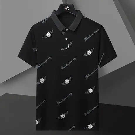 短袖t恤男士Polo衫春季潮牌ins宽松翻领重磅男生内搭上衣服打底衫商品大图