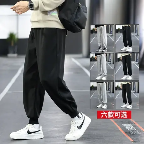 秋冬款裤子男士宽松休闲裤2023新款直筒裤潮牌运动裤冬季加绒卫裤图片