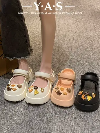 玛丽珍洞洞鞋女款海边沙滩凉鞋2024年新款包头厚底拖鞋女夏季外穿图片