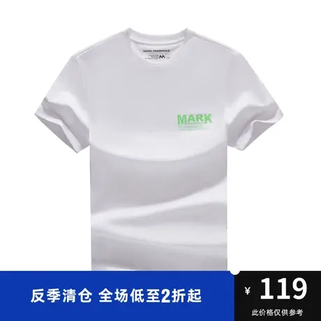 马克华菲创意字母印绣结合短袖T恤男合体休闲时尚潮流商品大图