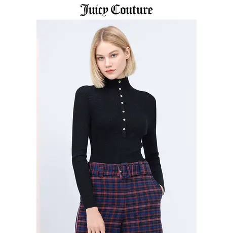 Juicy Couture橘滋春季新款修身打底衫女半高领内搭毛衣针织衫女商品大图