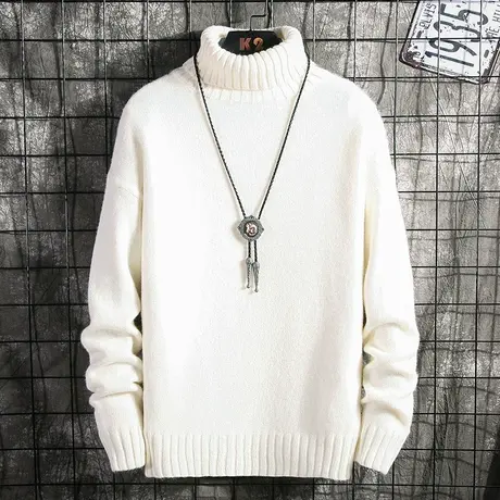 2023新款韩版潮流秋冬季高领毛衣男士潮流个性加厚打底针织衫线衣商品大图