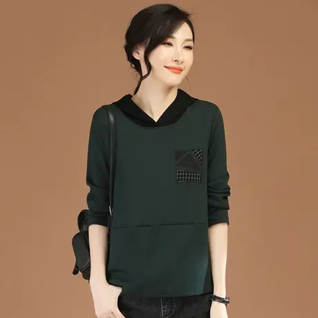 韩潮袭人连帽宽松休闲黑色卫衣女2023年秋新款百搭长袖上衣外套薄商品大图