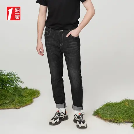 海一家舒适高弹力长裤2023夏季新款时尚休闲青年男士牛仔裤图片