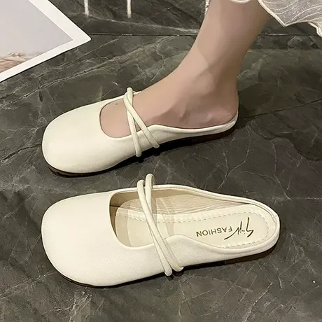 软底包头半拖鞋女外穿2023新款春款平底懒人孕妇一脚蹬半托鞋拖夏图片