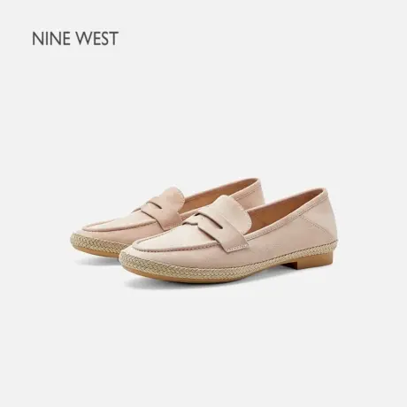 【商场同款】Nine West/玖熙反绒乐福鞋女编织平底单鞋一脚蹬女鞋图片